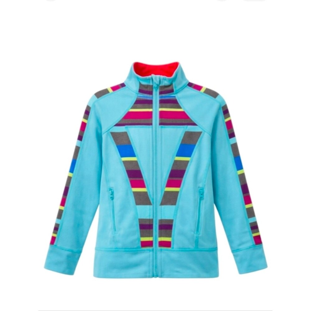 Iviva Lululemon Blue Zipper Thumb Hole Sporty Athleisure Jacket Girls Size 6